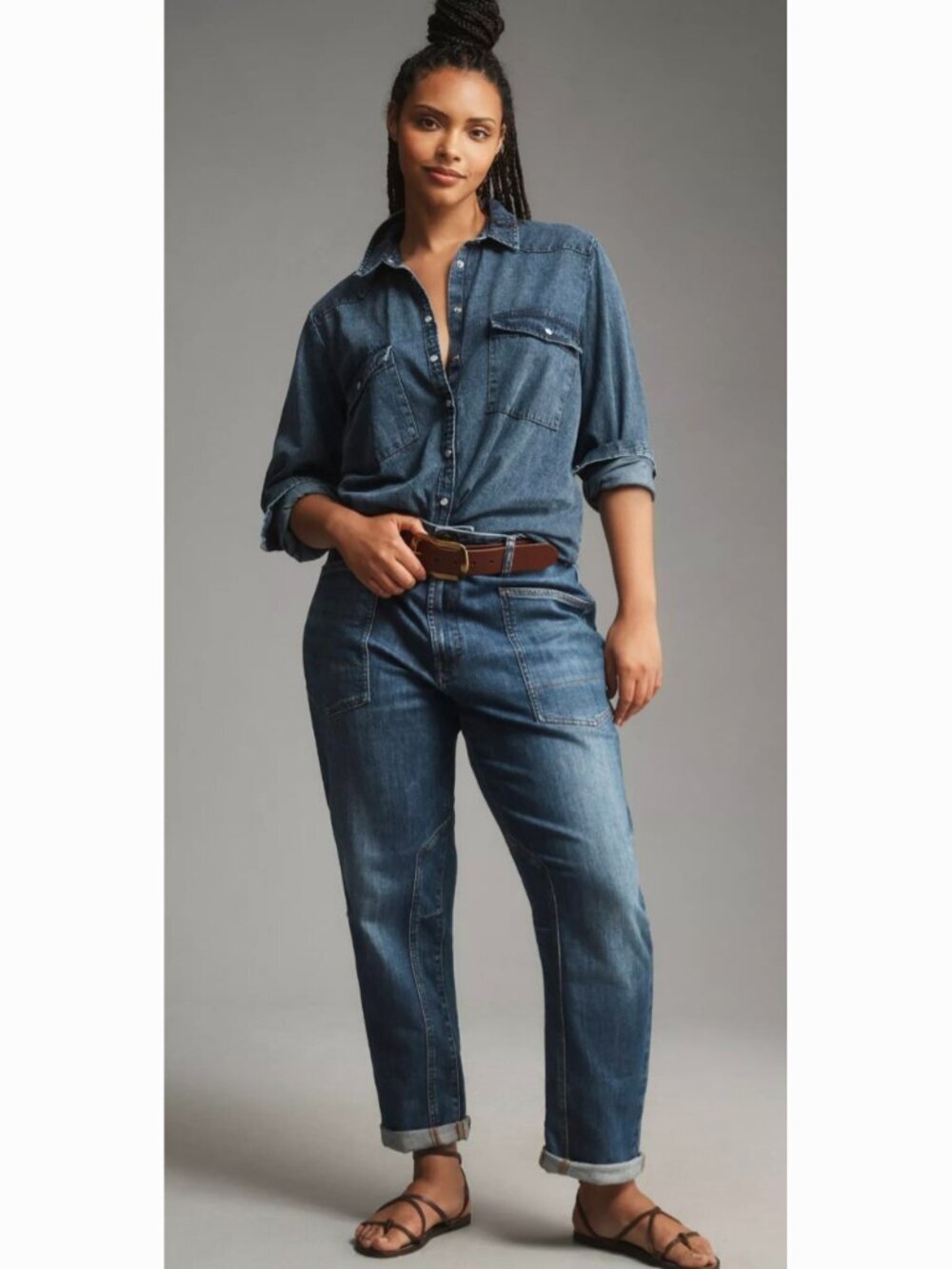 Anthropologie Pilcro The Wanderer Mid-Rise Relaxed Jeans blue wash Women’s 27